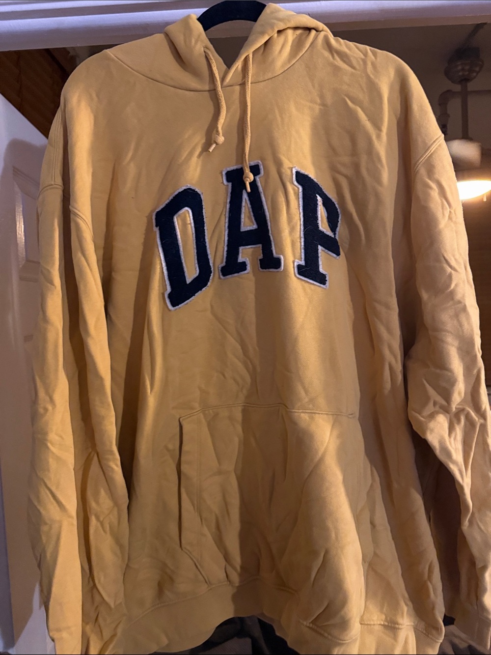 GAP Yellow Pullover Hoodie with Navy DAF Applique